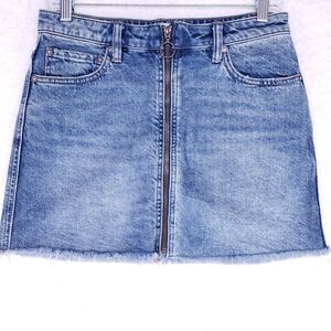 Free People We the Free Zip It Denim Skirt Womens Size 27 Casual Pants